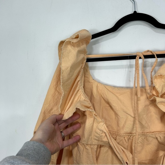 FREE PEOPLE open back orange flowy blouse BB14 - Picture 9 of 9